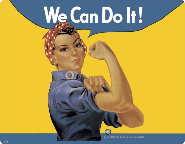 "Women, War and Conscription" J. Howard Miller, 1943. Taken from http://en.wikipedia.org/wiki/We_Can_Do_It! accessed 28/2/2013